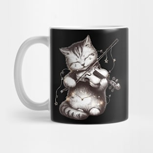 Cat playing a violin Mug